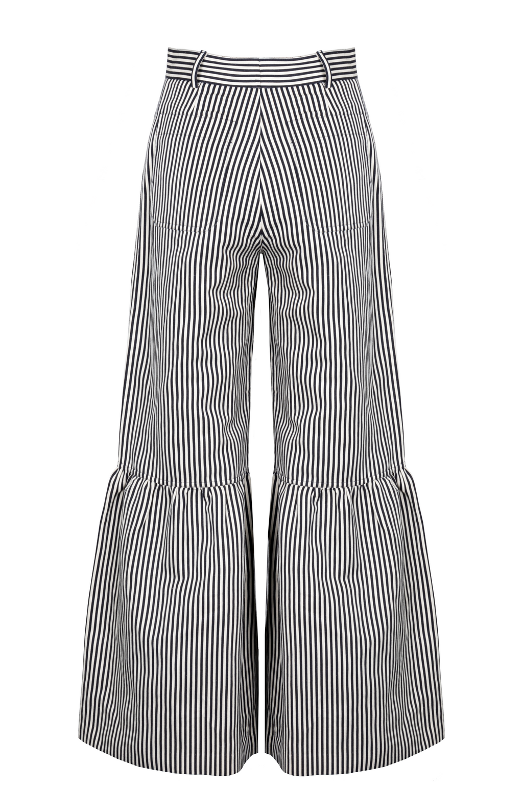 CHRISTIAN DIOR Flared Pants Striped Black White