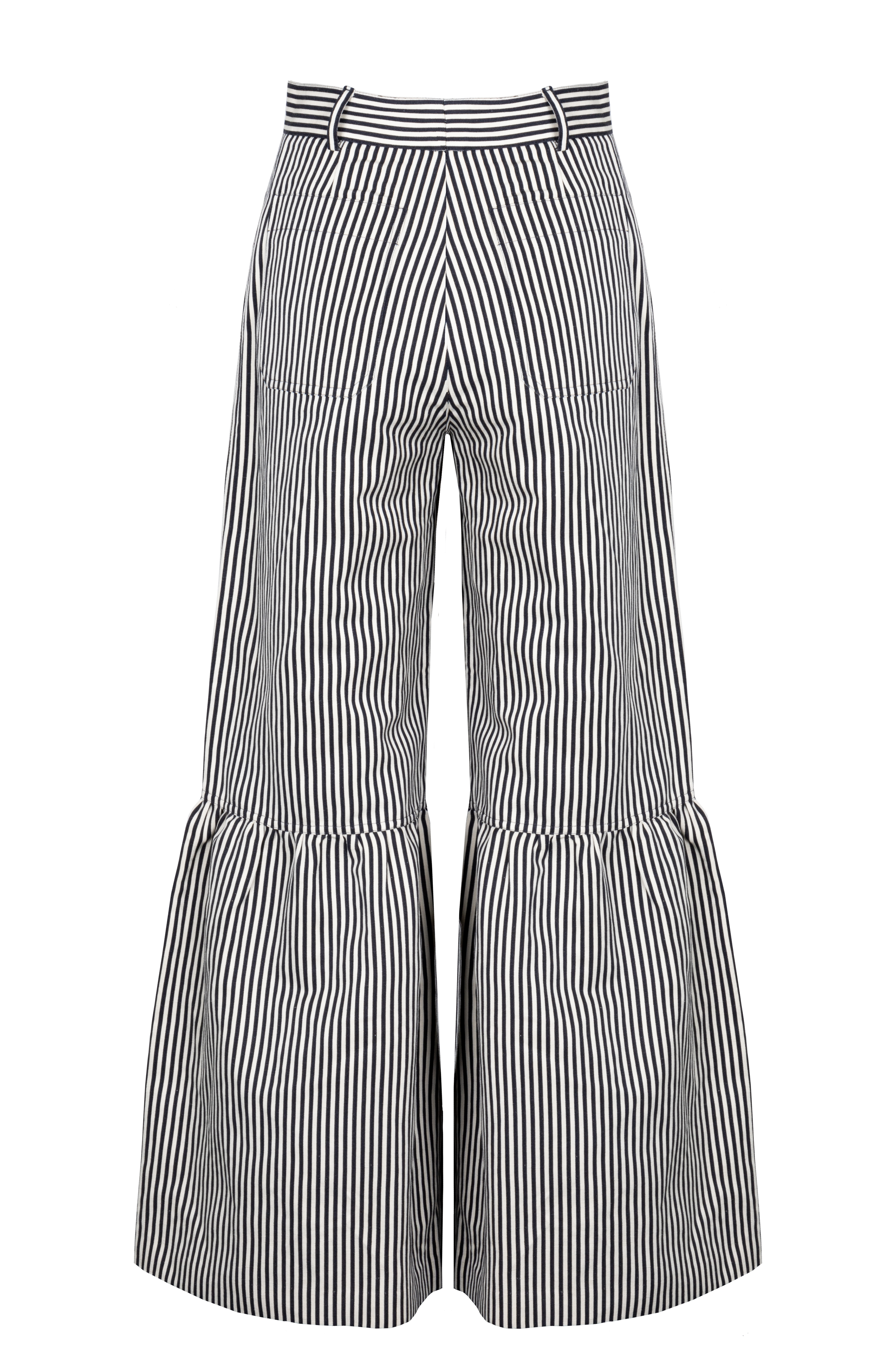CHRISTIAN DIOR Flared Pants Striped Black White