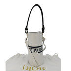Christian Dior Vibe Bottle Holder Printed Leather Crossbody Bag White