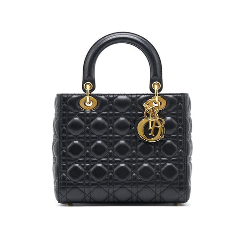 Dior Medium Lady Dior Tote Black with GHW