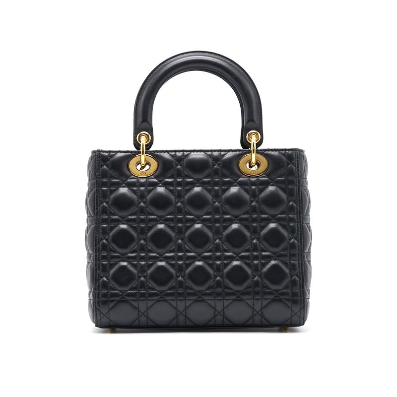 Dior Medium Lady Dior Tote Black with GHW