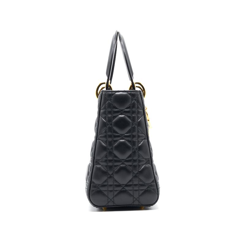 Dior Medium Lady Dior Tote Black with GHW