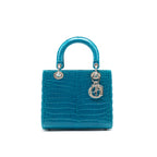 Dior alligator Medium Turquoise Lady Dior Tote
