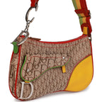 Christian Dior Saddle Bag Rasta Trotter Canvas Silver Hardware