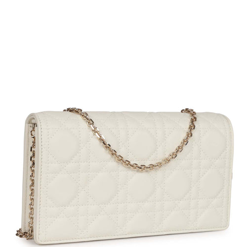 Christian Dior Lady Dior Pouch Latte Lambskin Gold Hardware
