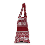Christian Dior Burgundy Toile De Jouy Stripes Medium Book Tote