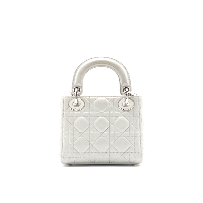 Dior Light Grey Mini Lady Dior Tote