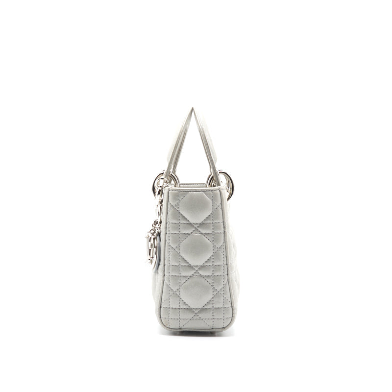 Dior Light Grey Mini Lady Dior Tote