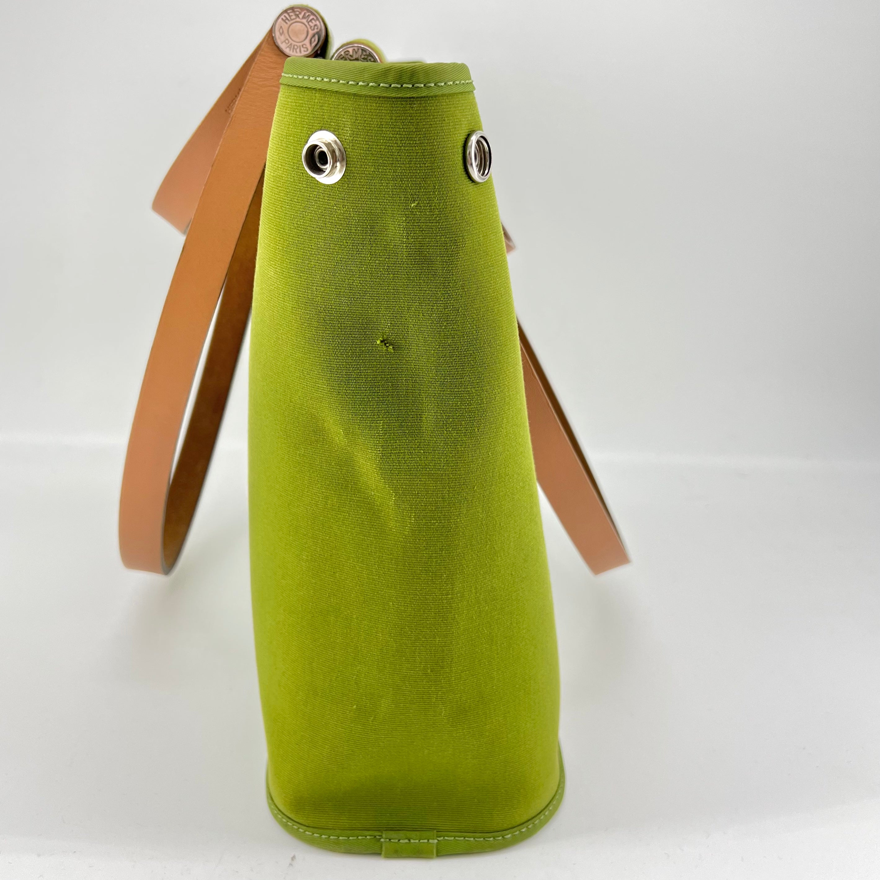 Hermes Green Canvas Cabag Elan PM Bag