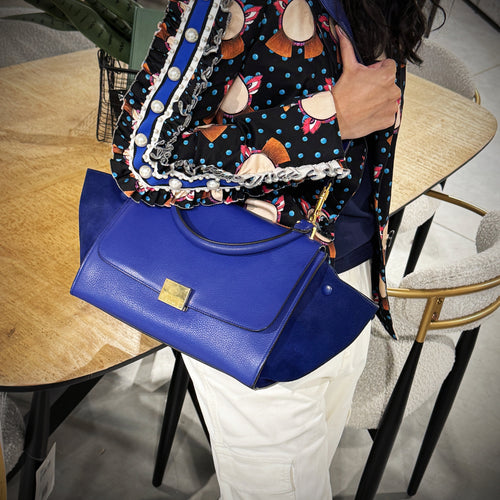 Celine Medium Calfskin & Suede Leather Trapeze bag TWS