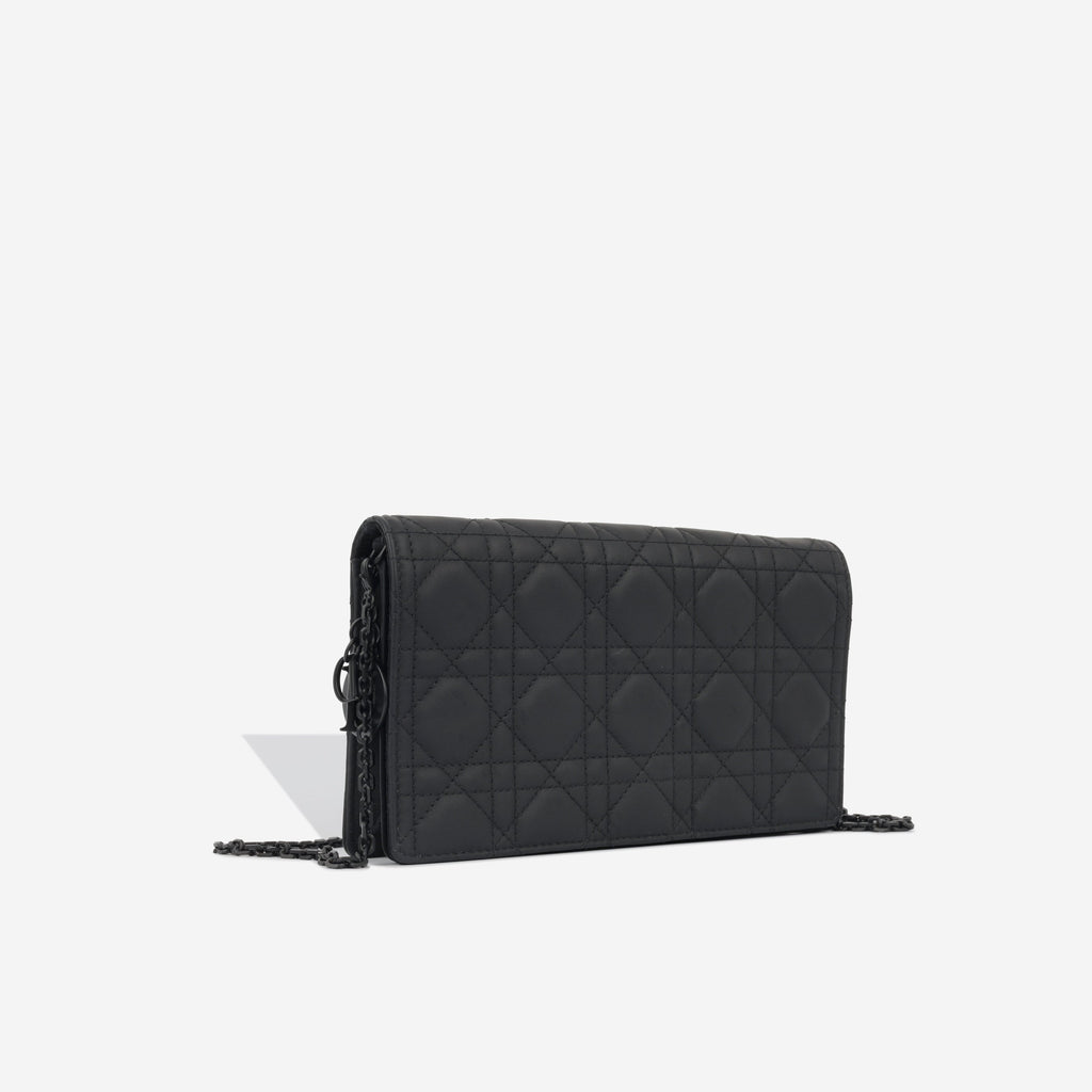 Dior Lady Dior Pouch - Matte Black
