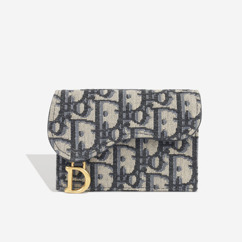 Dior Saddle Flap Card Holder
