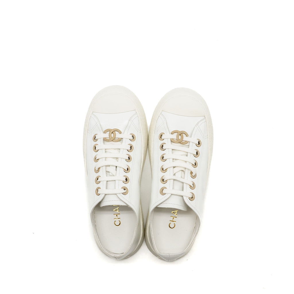 Chanel size 36.5 sneakers calfskin white LGHW