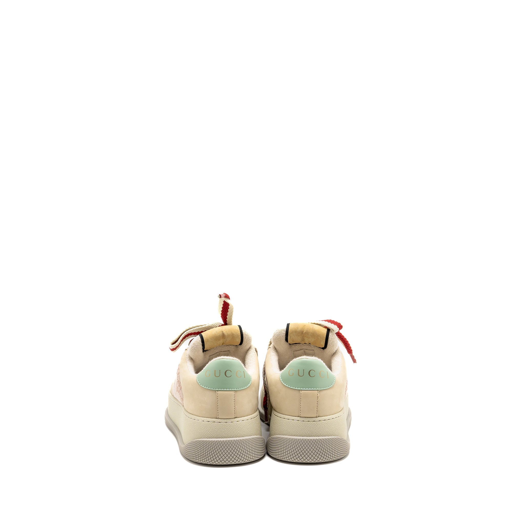 Gucci Size 37 Screener Trainer GG Canvas/Leather Pink/Beige/Multicolour