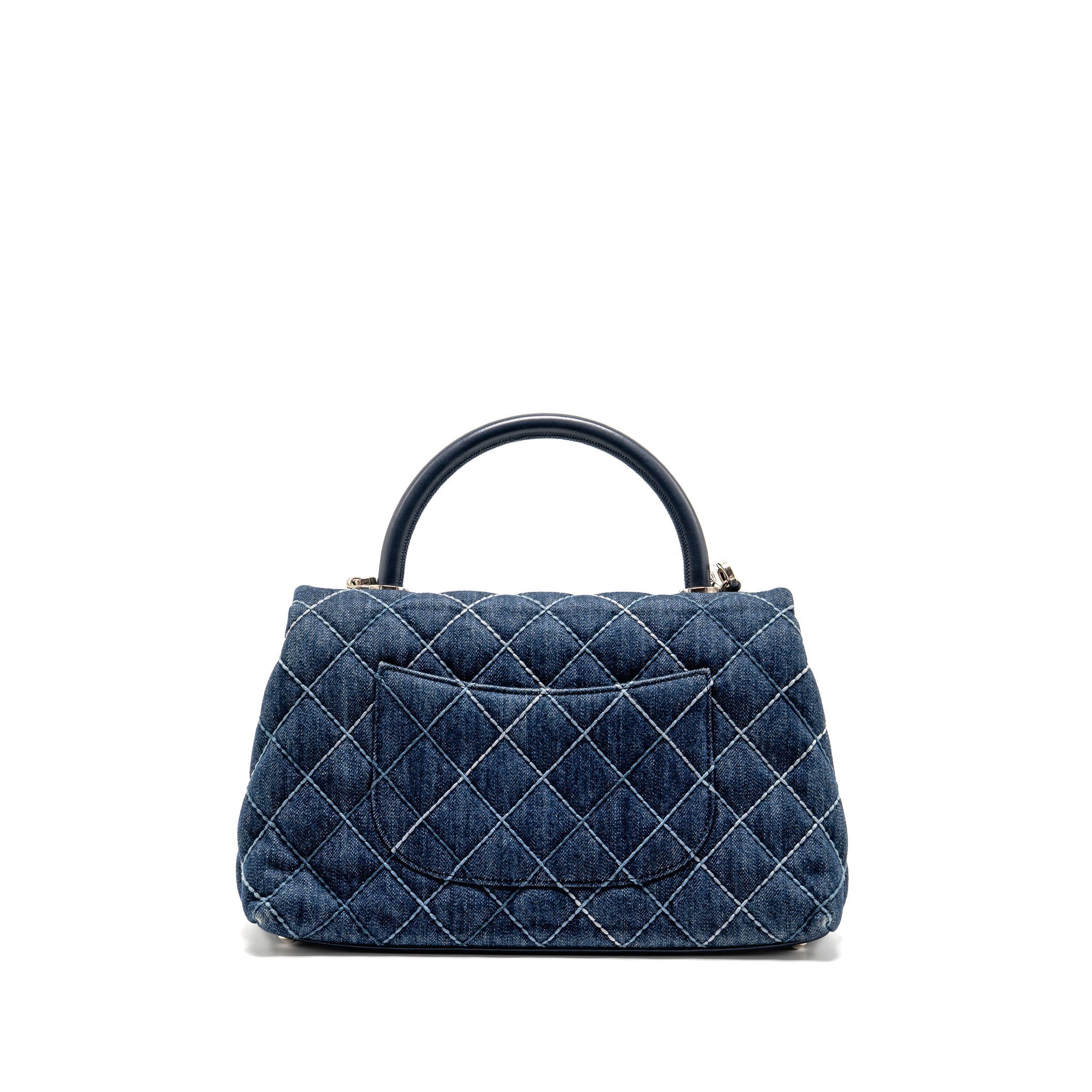 Chanel Medium Coco Handle Denim/Leather Blue SHW