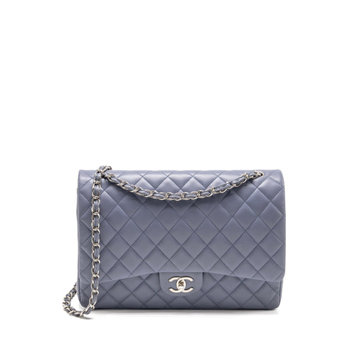 Chanel Maxi Classic Double Flap Bag Lambskin Light Purple SHW