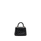 Chanel Coco Handle Mini Clutch with Chain Caviar Black LGHW (Microchip)