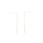 Saint Laurent/YSL Logo Dropped Earrings Gold Tone