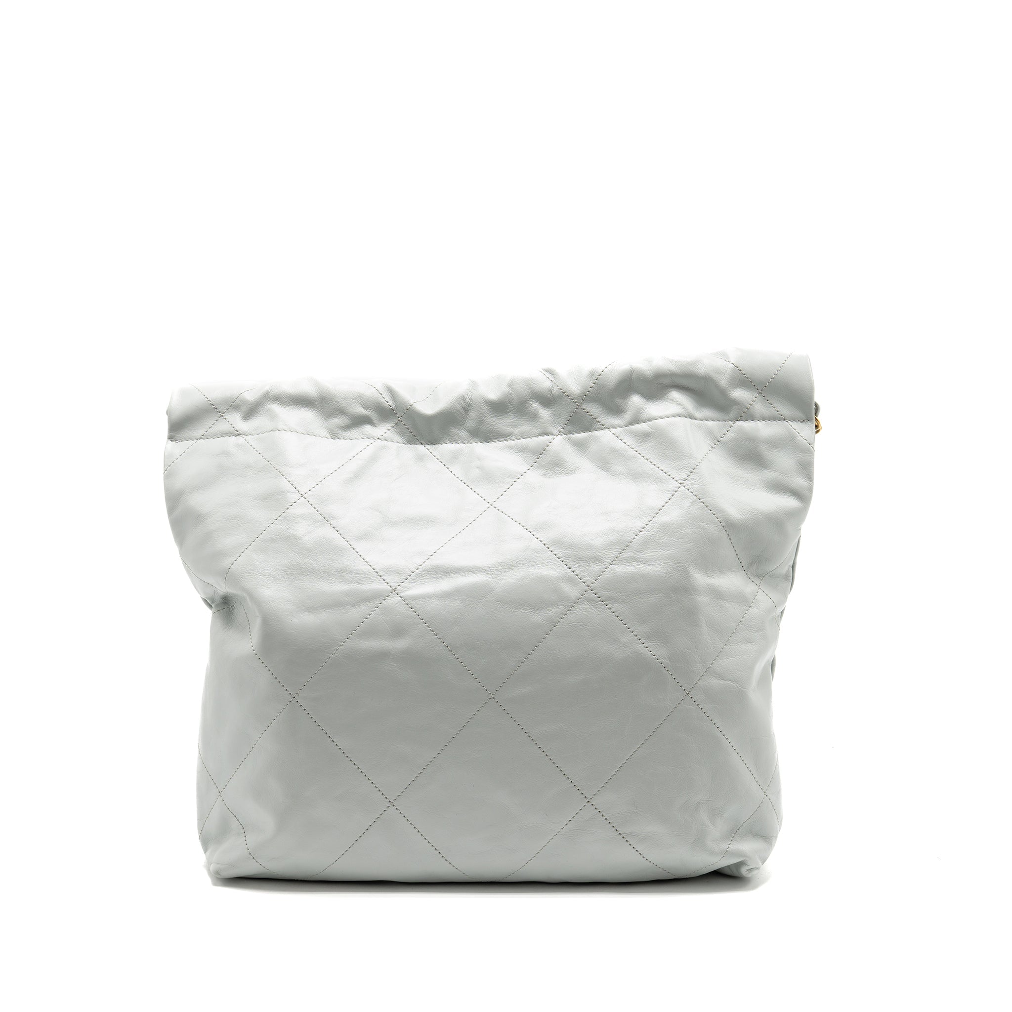 Chanel Small 22 Bag Shiny Calfskin Light Blue GHW (Microchip)