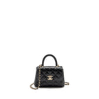 Chanel Coco Handle Mini Clutch with Chain Caviar Black LGHW (Microchip)