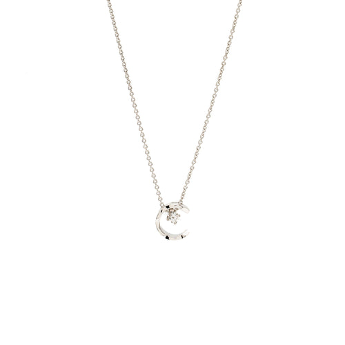 Chanel Coco necklace quilted motif, 18k white gold, diamonds