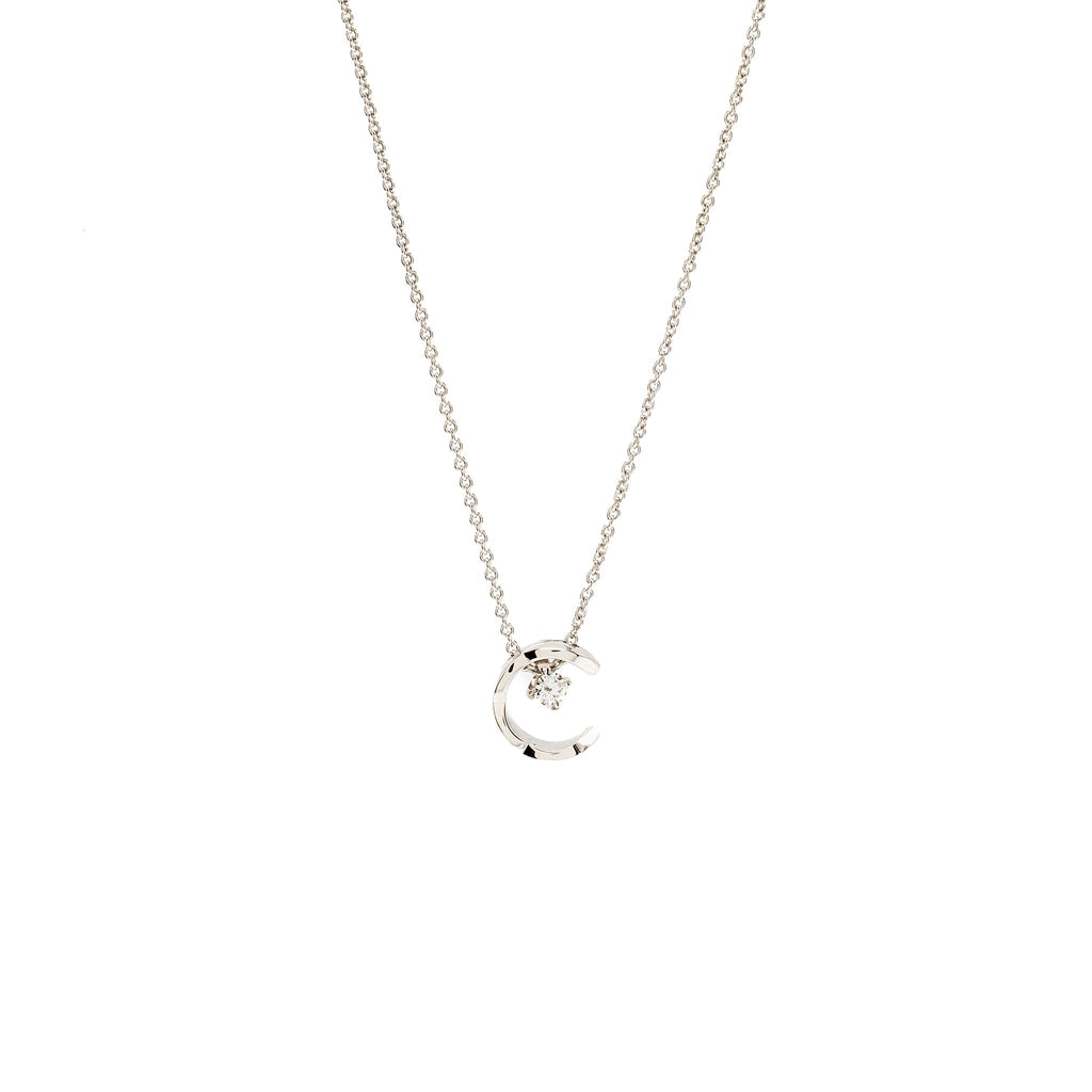 Chanel Coco necklace quilted motif, 18k white gold, diamonds