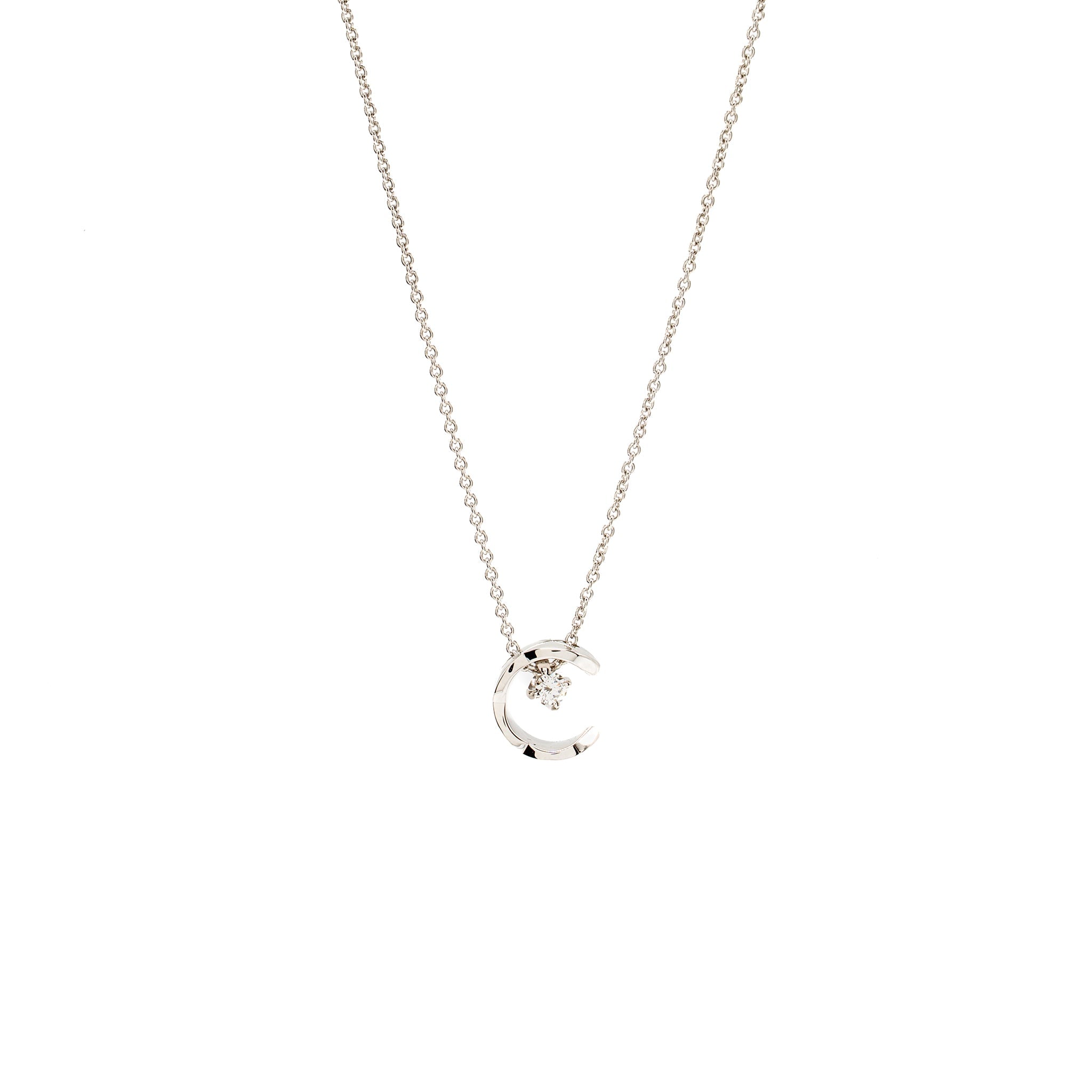 Chanel Coco necklace quilted motif, 18k white gold, diamonds