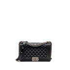 Chanel Medium Boy Bag Lambskin Black Ruthenium SHW