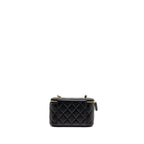 Chanel Small Vanity Clutch with Detail Chain Caviar Black GHW (Microchip)