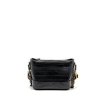 Chanel Small Gabrielle Hobo Bag with Top Handle Croc-Embossed Calfskin Black Multicoloured Hardware