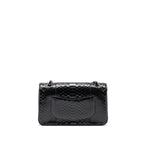 Chanel Medium Classic Double Flap Bag Python Black SHW