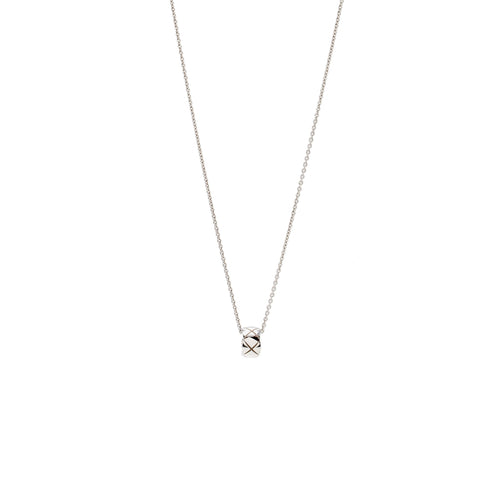 Chanel Coco Crush Necklace Quilted Motif White Gold