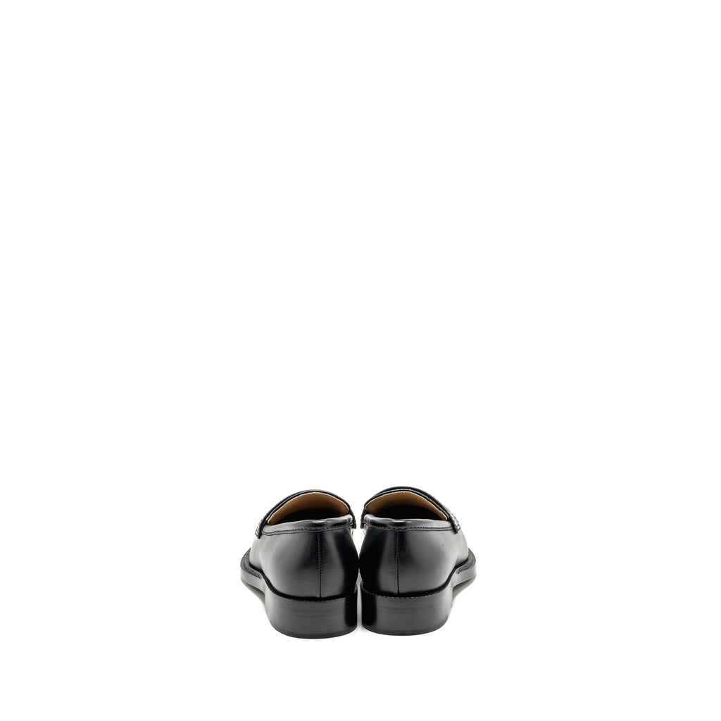 Chanel Size 37.5 CC Quilted Loafers Leather Black LGHW