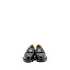 Chanel Size 37.5 CC Quilted Loafers Leather Black LGHW