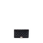 Chanel Boy Long Wallet Shiny Grained Calfskin Black SHW