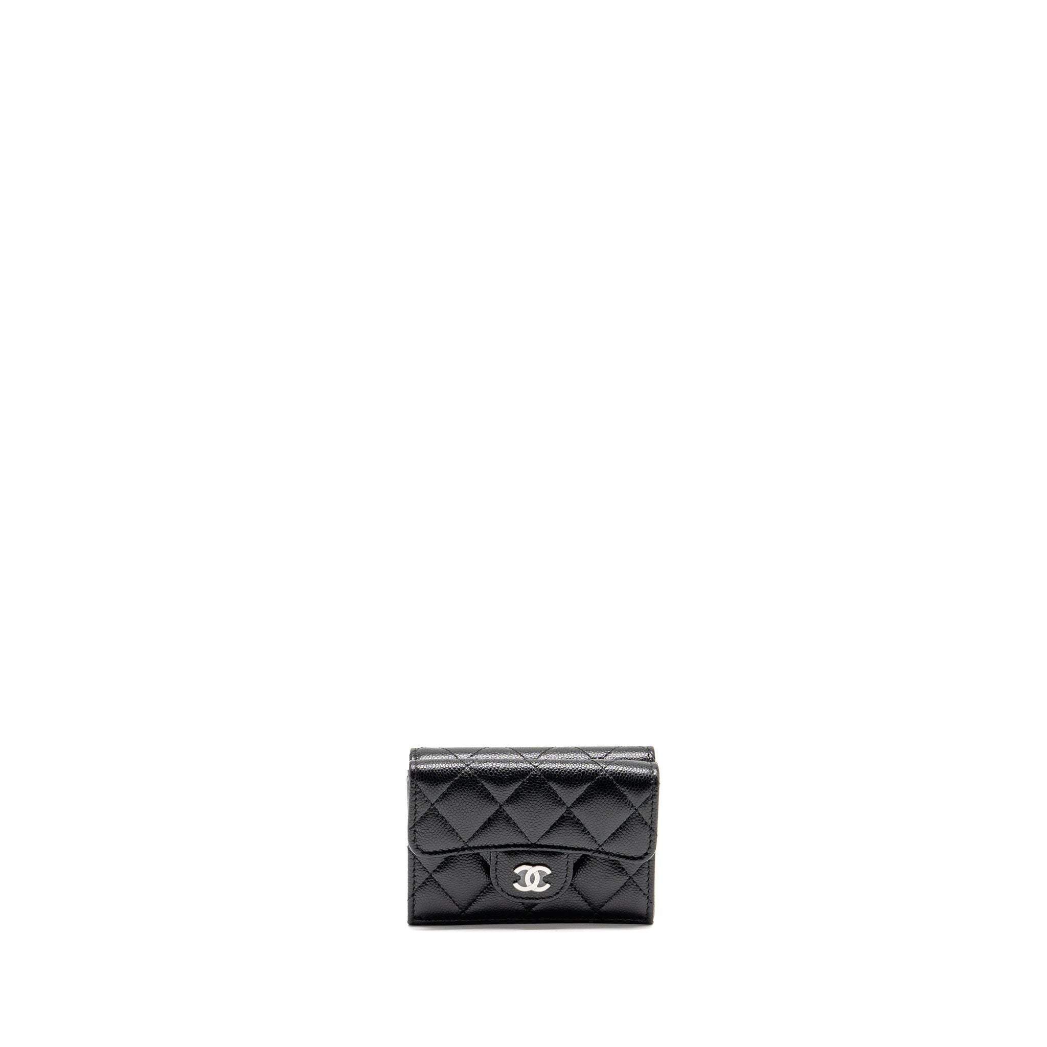 Chanel Small Compact Wallet Caviar Black SHW (microchip)