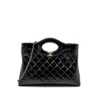 Chanel medium 31 bag shiny lambskin Black LGHW (microchip)