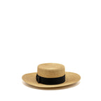 Gucci Size S 56cm Bow and Metal Bee Detailed Lame Papier Hat Straw Effect Fabric Gold/Black