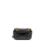 Gucci Small GG Marmont Shoulder Bag Calfskin Black GHW