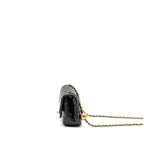 Chanel Pearl Crush Mini Square Flap Bag Lambskin Black GHW (microchip)