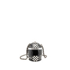 Chanel Monte Carlo Helmet Minaudiere Clutch Bag Plexi/Strass Black/White SHW (Microchip)