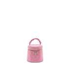 Chanel Top Handle Round Vanity Case Lambskin Pink LGHW