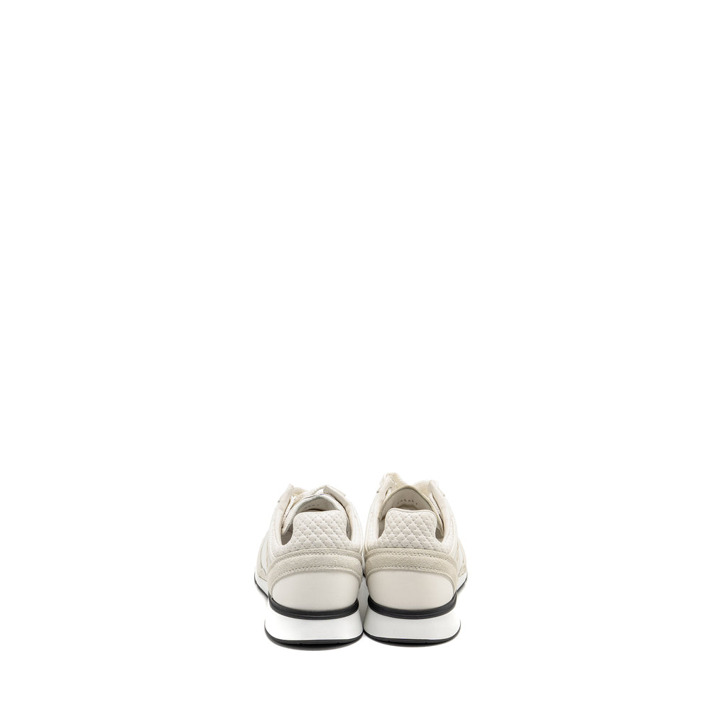 Chanel Size 36.5 CC Logo Sneaker Suede/Nylon/Calfskin White/Grey/Black
