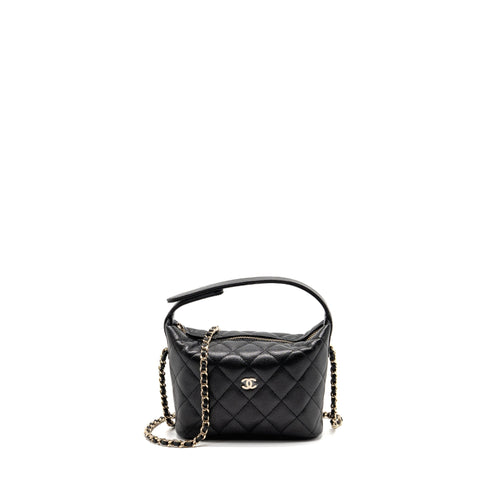 Chanel 25c Quilted Hobo Bag Caviar Black LGHW (microchip)