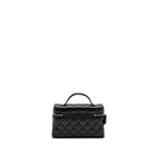 Chanel 25p CC Top Handle Vanity Bag Caviar Black LGHW(microchip)