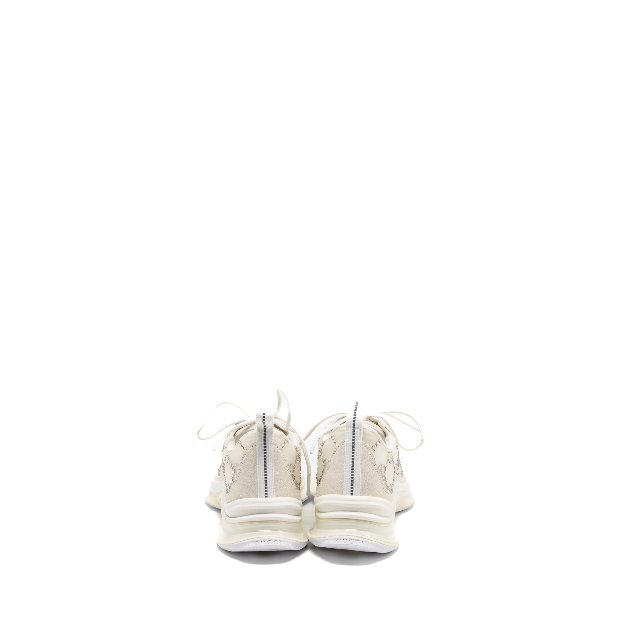 Gucci Size 36.5 Gucci Run Sneakers GG Crystal Mesh White