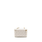 Chanel Long Vanity with Chain Caviar White LGHW (Microchip)