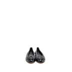 Chanel Size 37.5 Ballet Flats Lambskin/Patent Grey/Black