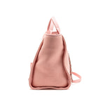 Chanel Deauville Tote Bag Canvas/Leather Pink/White SHW (Microchip)