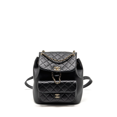 Chanel Large Duma Backpack Calfskin Black LGHW (microchip)